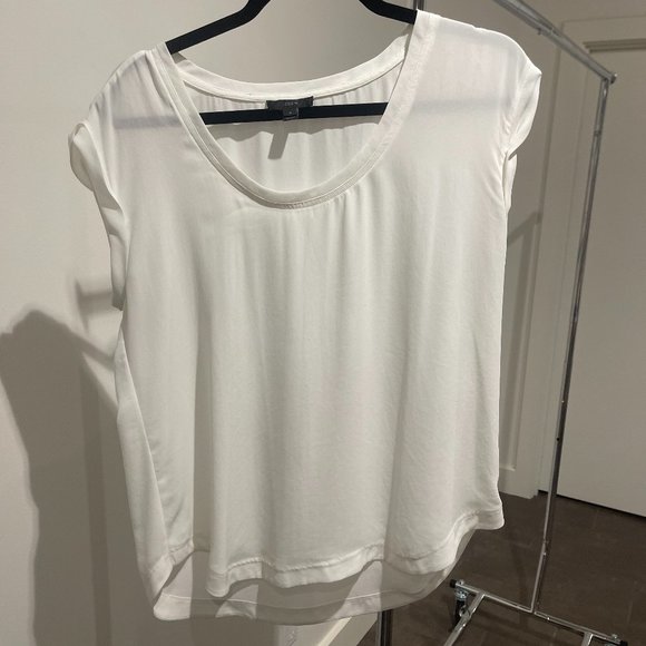J. Crew Tops - JCrew White Scoop Neck Top